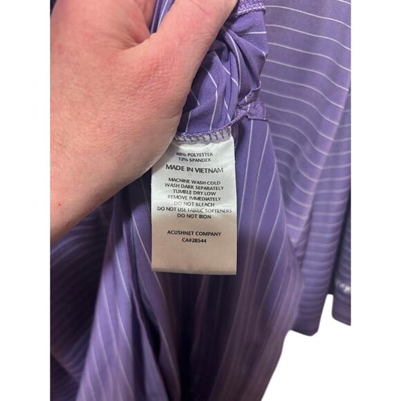 FootJoy Golf Polo Shirt Men's Purple Striped Pinecrest Country Club sz Large - Picture 5 of 7
